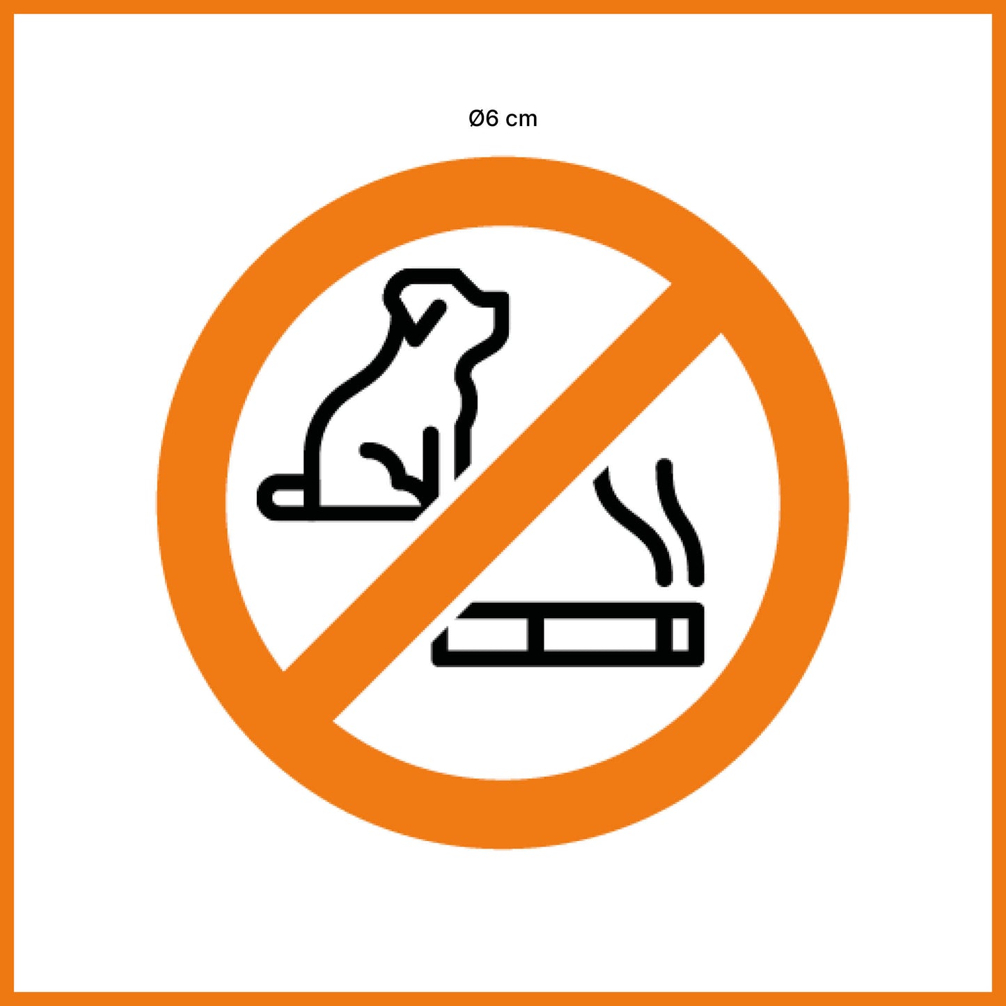 No smoking + animals sticker (5 pieces)