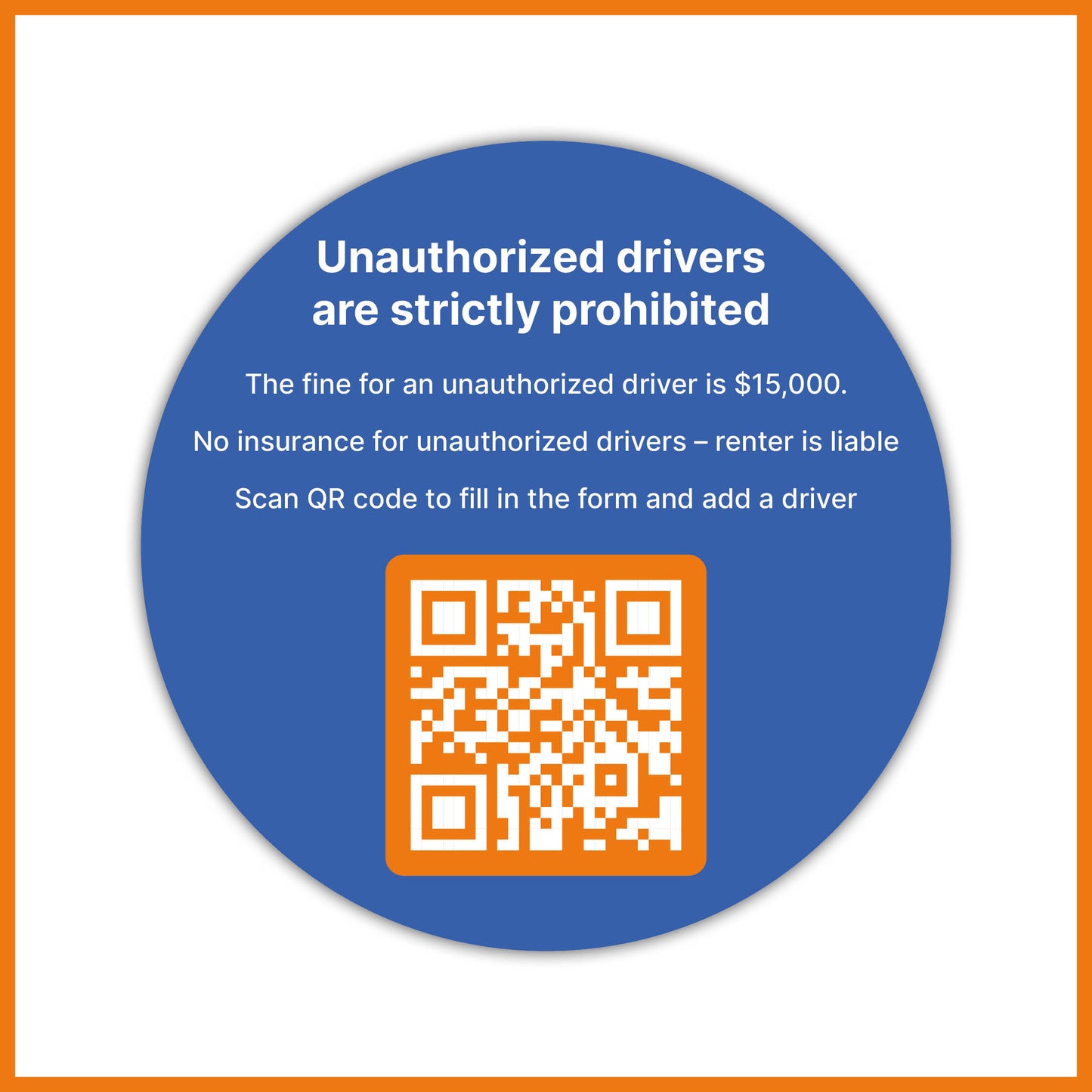 Authorized Driver Sticker (5 pieces)